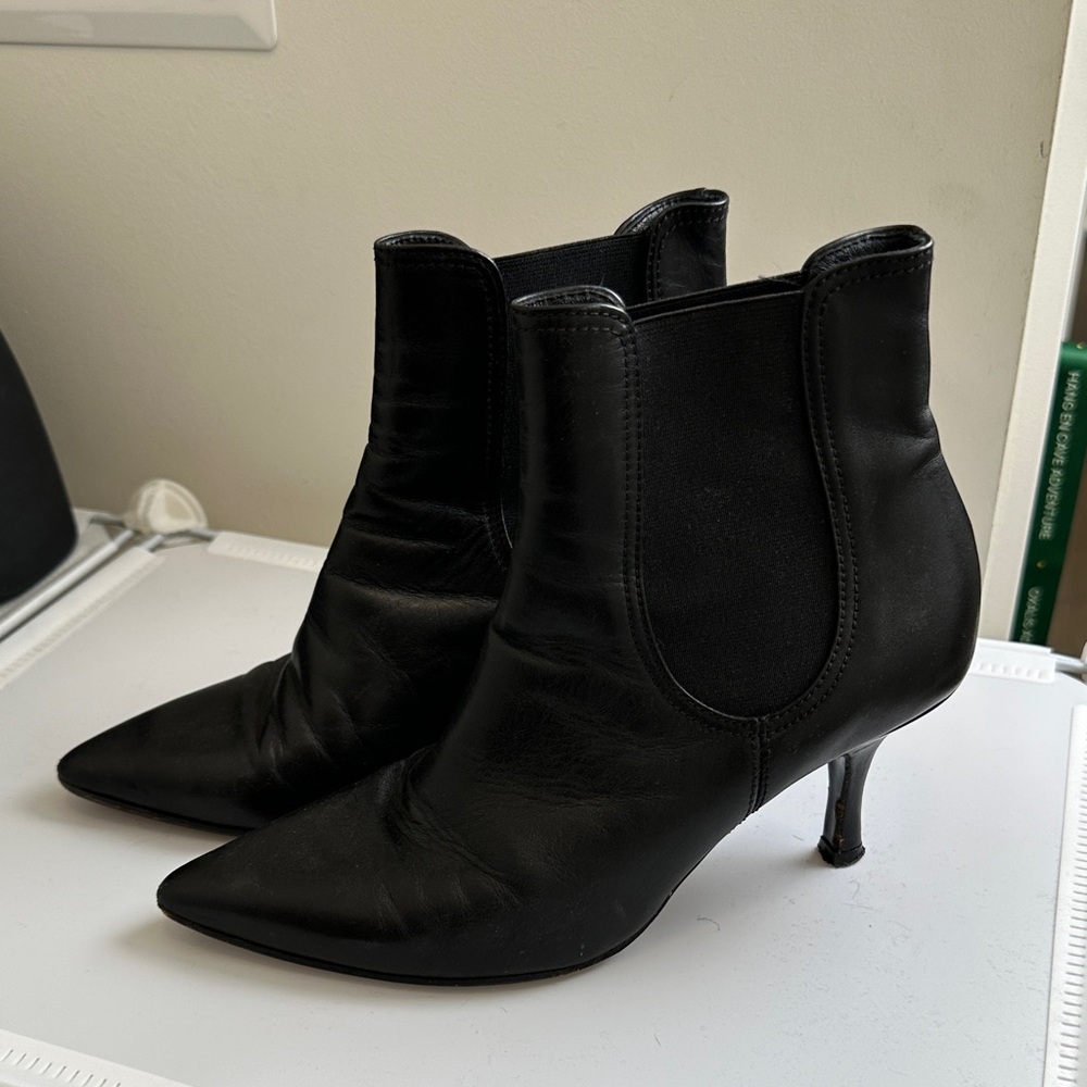 Black Ankle Leather Boots made in Italy
